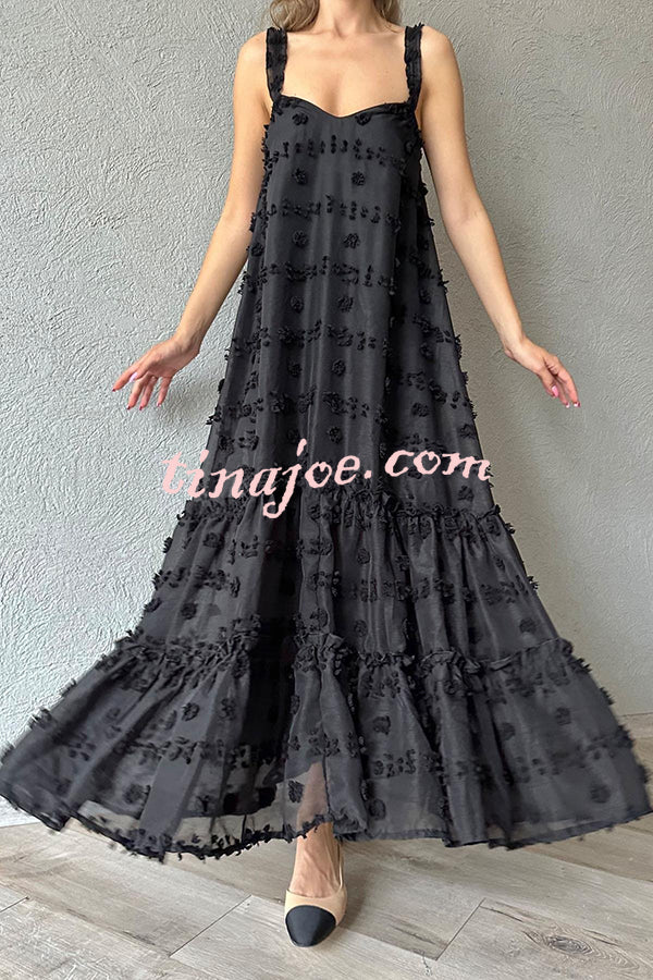 Pretty Lady Flower Decor A-line Layered Loose Maxi Dress