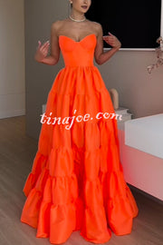 Only Princess Off Shoulder Layered Hem Prom Maxi Dress