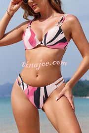 Unique Print Sexy Stretch Two-Piece Bikini Swimsuit