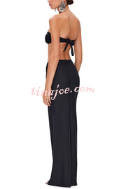 Matching The Beach Oyster Metal Decor High Slit Stretch Maxi Skirt