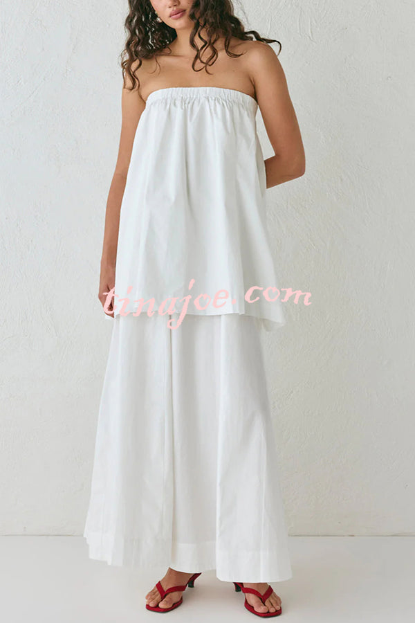 Hali Cotton Blend Elastic Bust Double Layered A-line Maxi Dress