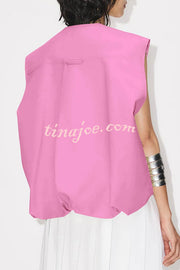 Fashion Zipper Sleeveless Pocket Loose Vest Jacket