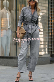 Casual Meetup Washed Denim Mid Rise Pocketed Barrel Jeans