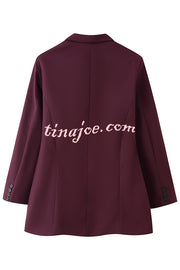 Solid Color Lapel Long Sleeve Casual Pocket Long Blazer