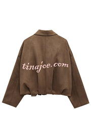 Fashion Lapel Long-sleeved Casual Bomber Jacket