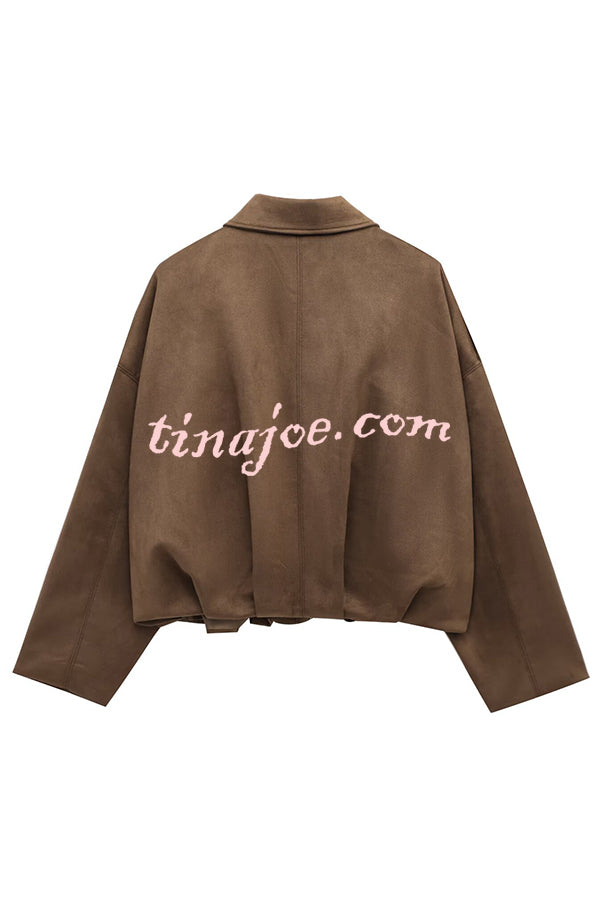 Fashion Lapel Long-sleeved Casual Bomber Jacket