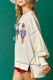 Adorable Nutcracker March Sequin Pullover Sweatshirt