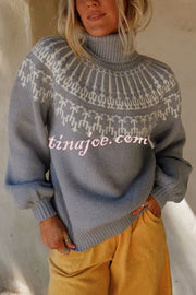 Christmas Thickened Turtleneck Long Sleeve Knitted Sweater