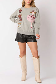 Christmas Soldier Sequined Fashion Casual Sweatshirt