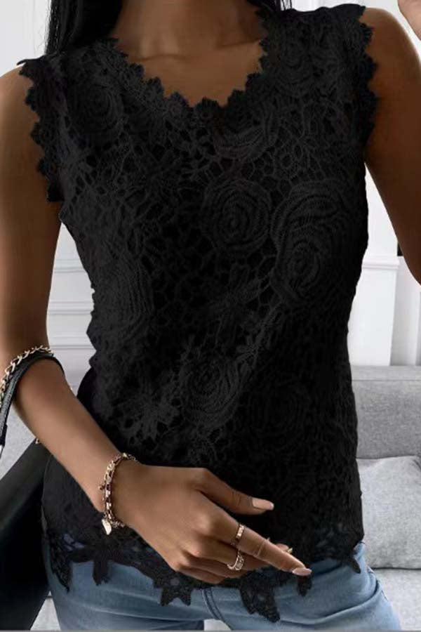 Heavenly Beauty Lace Fabric Tank