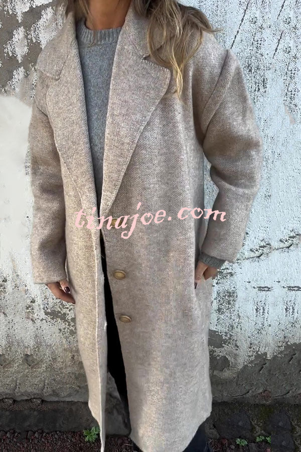 Solid Color Lapel Long Sleeve Loose Casual Jacket