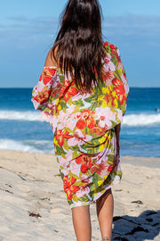 Floral Print Loose Fit Holiday Cover Up