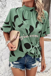 Exaggerated Unique Printed Patchwork Short Sleeved Shirt