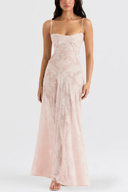 Fashion Sexy Suspenders See-through Holiday Slim Maxi Dress