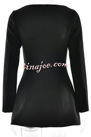 Budding Elegance Bow Detail Boat Neck Long Sleeve Mini Dress