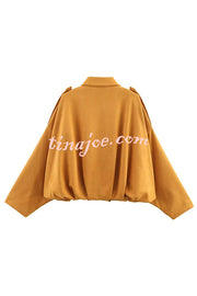 Fashion Lapel Long-sleeved Casual Bomber Jacket