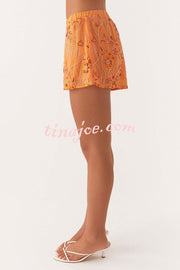 Dazzling Sequin Beaded Material Low Rise Elastic Waist Loose Shorts