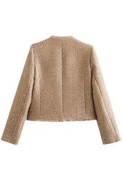 Joy To The World Tweed Metal Button Pocket Jacket