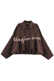 Fashion Lapel Long-sleeved Casual Bomber Jacket
