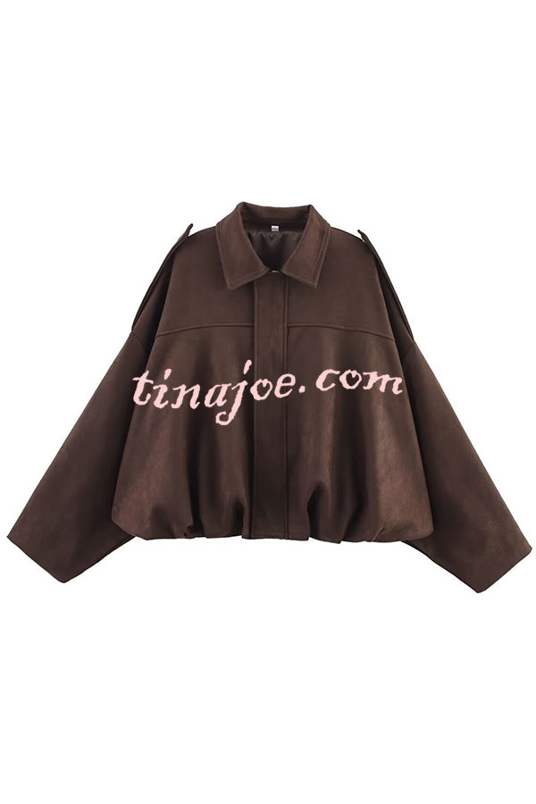 Fashion Lapel Long-sleeved Casual Bomber Jacket