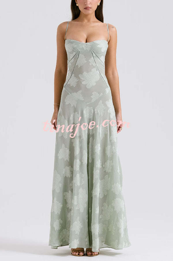 Fashion Sexy Suspenders See-through Holiday Slim Maxi Dress