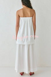 Hali Cotton Blend Elastic Bust Double Layered A-line Maxi Dress