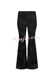 Feel Confident and Sexy Lace Elastic Waist Fishtail Hem Stretch Pants