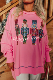 Adorable Nutcracker March Sequin Pullover Sweatshirt