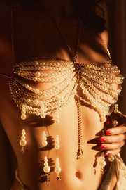 Sexy Pearl Tassel Beaded Body Necklace