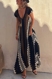 Beach Dates Ethnic Print A-line Maxi Dress