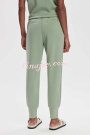 Sheridan Half-Zip Neck Short Sleeve Sweatshirt and Elastic Waist Pocket Jogger Set