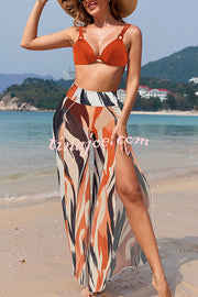 Unique Print Sexy Stretch Two-Piece Bikini Swimsuit