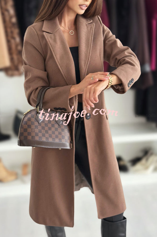 Fashionable Casual Lapel Long Sleeve Single Breasted Loose Coat