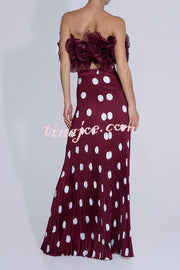 Eye-catching Organza Multi-layer Petal Ruffles Details Strapless Tank