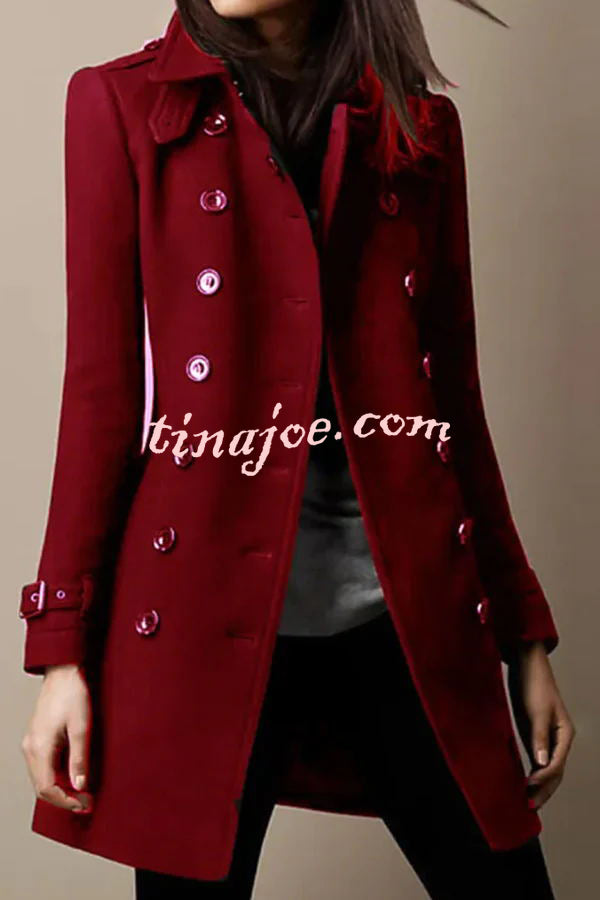 Casual Lapel Long Sleeve Button Coat