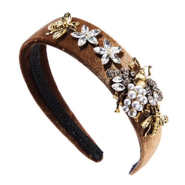 Baroque Rhinestone Bee Headband