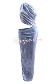 Only Yours Sequin One Shoulder Cutout Asymmetrical Plunge Stretch Maxi Dress