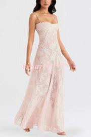 Fashion Sexy Suspenders See-through Holiday Slim Maxi Dress
