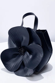 Fashionable 3D Petal Flower Solid Color Collar Handbag (including Lining)