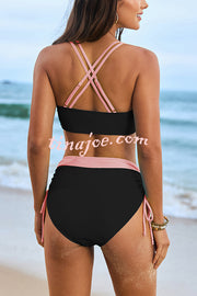 Fashionable High Waist Stretch Bikini Swimsuit