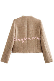 Joy To The World Tweed Metal Button Pocket Jacket