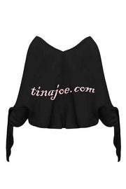 Joyful Bond Linen Blend V-neck Knotted Cuff Half Sleeve Loose Top