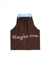 Sunday Social Contrast Color Satin Lace Trim Neck Strap Loose Tank