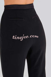 Women Power High Rise Side Zipper Flare Slim Fit Pants