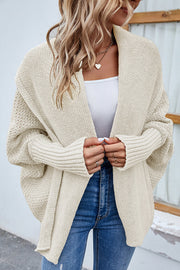 Solid Color Dolman Sleeve Elegant Knitted Cardigan