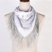 British Retro Diamond Tassel Square Scarf