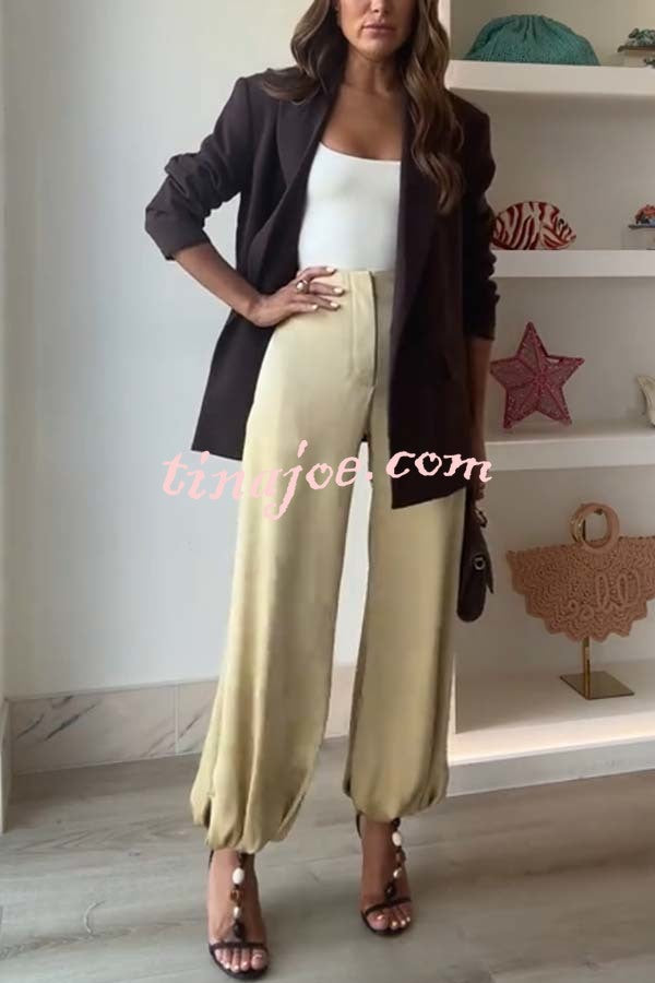 City Phantom Button Up Long Sleeve Lapel Loose Blazer