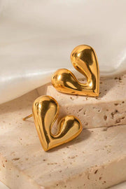 Fashionable Metal Style Love Heart Earrings