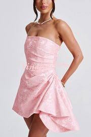 Jacquard Elegant Off-shoulder Backless Fitted Mini Dress