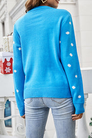 Christmas Print Crew Neck Long Sleeve Sweater